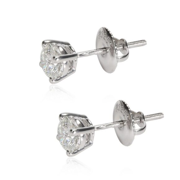 Blue Nile Diamond Stud Earring in 14K White Gold GIA Certified E VVS2 0.80 CTW - Picture 2 of 4